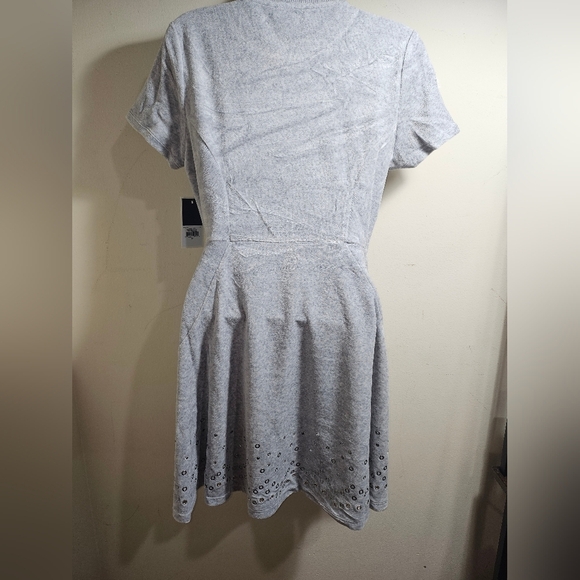 NWT Juicy Couture Black Label Velour Grommet Embellished Mini Dress Gray Medium - Picture 5 of 10